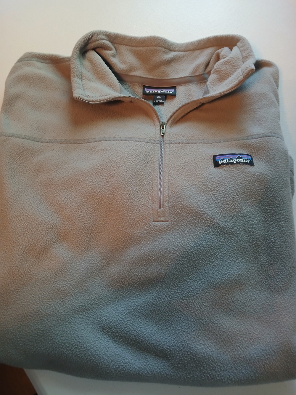 Patagonia Men’s Beige Fleece Quarter-Zip Sweater Size XXL